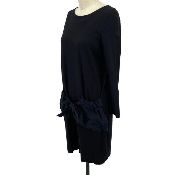 COS Black Tie Front Long Sleeve Paperbag Skirt Dress Size Small - Picture 4 of 7